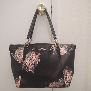 Coach Black Floral Tote